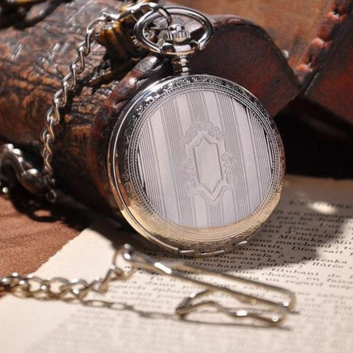 Silver Shield Full Hunter Pocket Watch - FREE SHIP DEALS