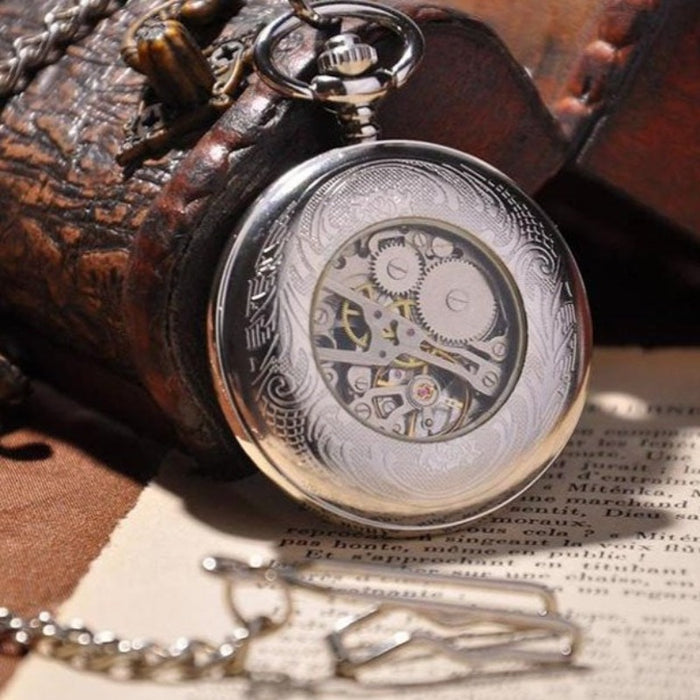 Silver Shield Full Hunter Pocket Watch - FREE SHIP DEALS