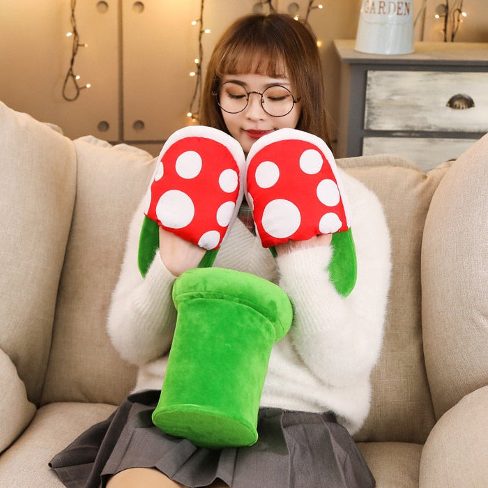 Playful Mushroom Themed Plush Slippers