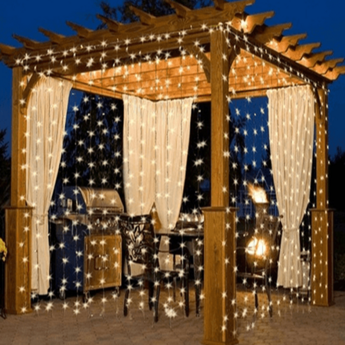 10Ft. 300-LED Warm White String Curtain Lights - FREE SHIP DEALS