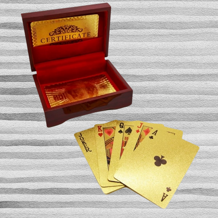 24K Gold-Plated Playing Cards with Case