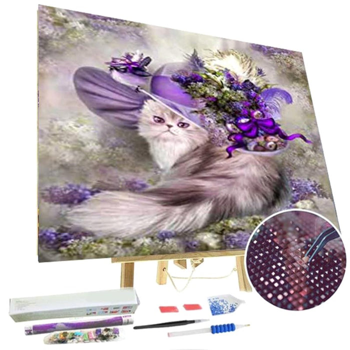 Paint By Diamonds Kit - Animal Flower Cat 5D