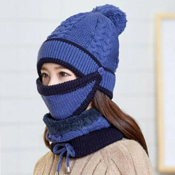 3-in-1 winter hat with removable mask and neck warmer