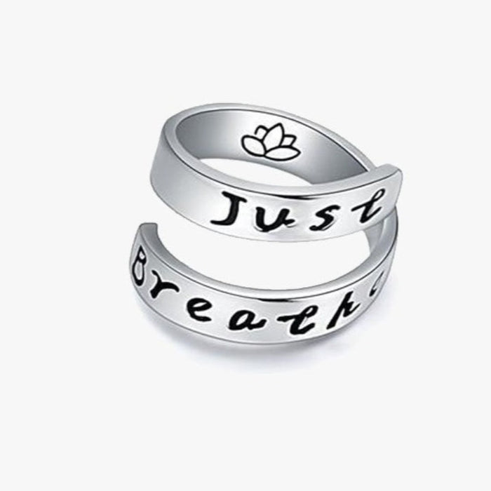 Just Breathe Hand Stamped Ring - FREE SHIP DEALS