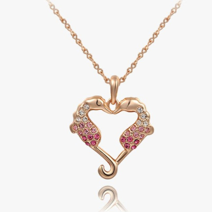 Sea Horse Love Heart Pendant