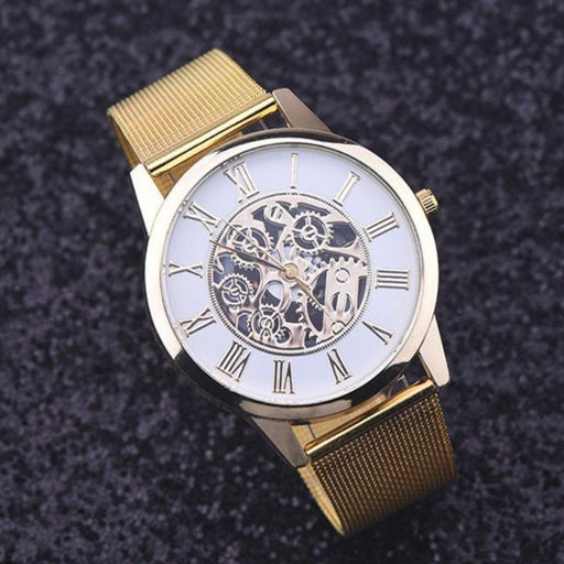 Simple Golden Stainless Steel Thin Strap Watch - FREE SHIP DEALS