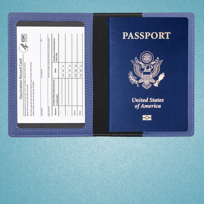 PU Leather Passport And Vaccine Card Cover