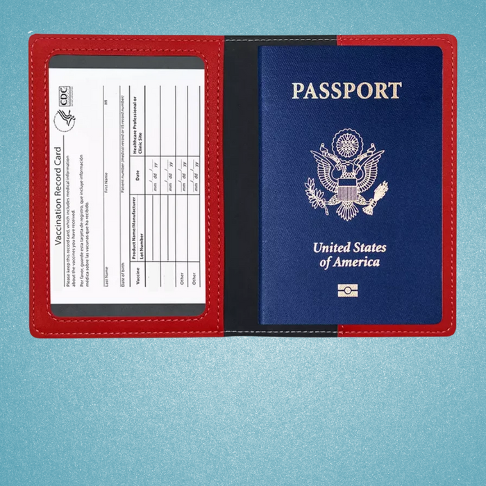 PU Leather Passport And Vaccine Card Cover