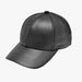Black Leather Adjustable Baseball Cap - FREE SHIP DEALS