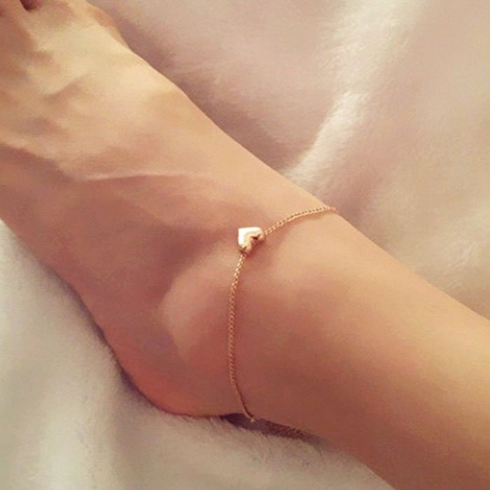 Gold Heart Anklet - FREE SHIP DEALS