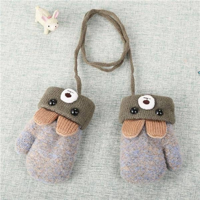 Cute Ear Cartoon Children's Knitted Woolen Gloves
