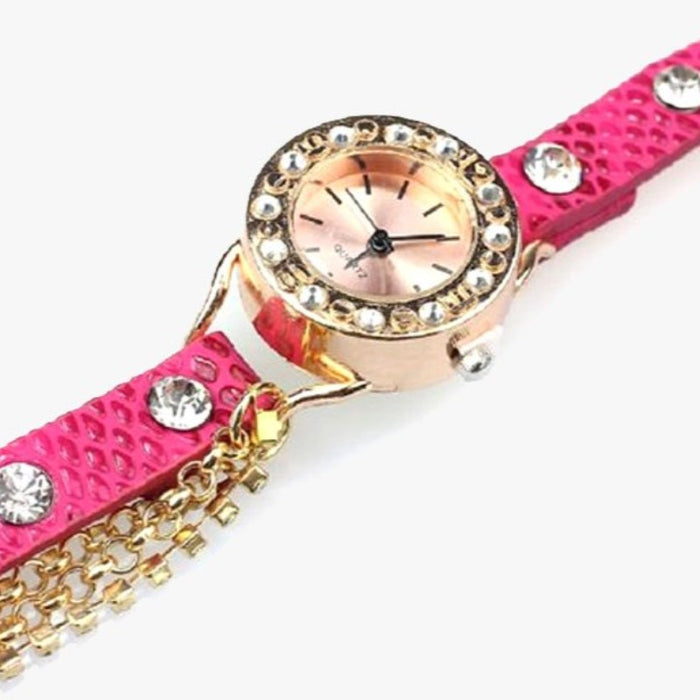 Rivet Chain Quartz Wrist Watch