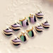 Double Striped Fake Nails - FREE SHIP DEALS