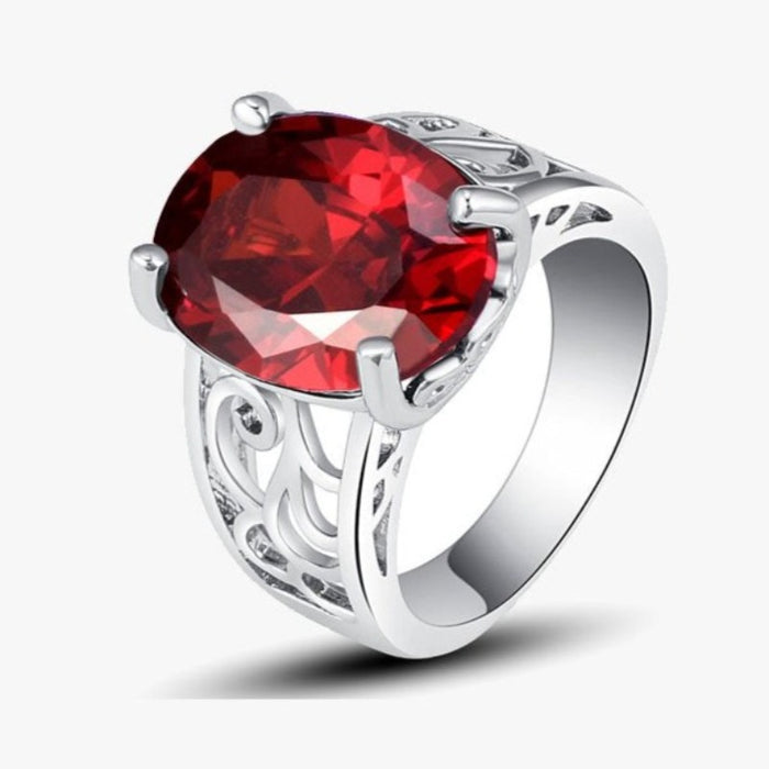 Garnet Bold Love Ring