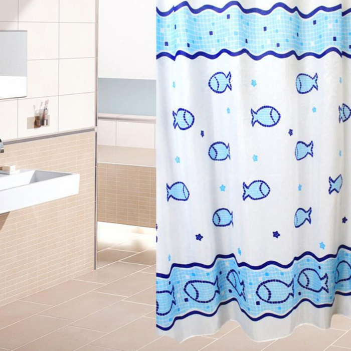 Waterproof Shower Curtain - Fish Design - FREE SHIP DEALS