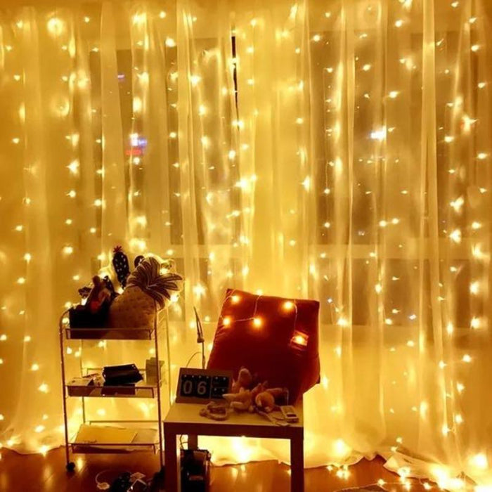 10Ft. 300-LED Warm White String Curtain Light