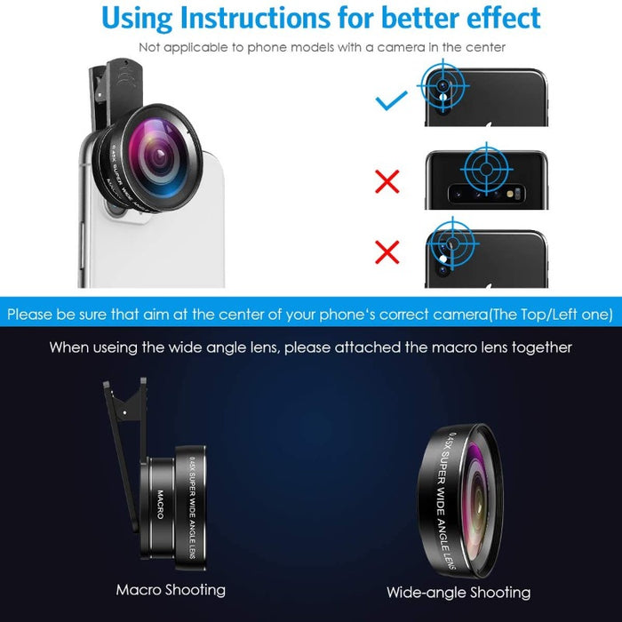 Phone Camera Lens- Super Wide Angle Lens, Macro Lens