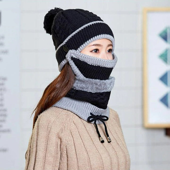 3-in-1 winter hat with removable mask and neck warmer
