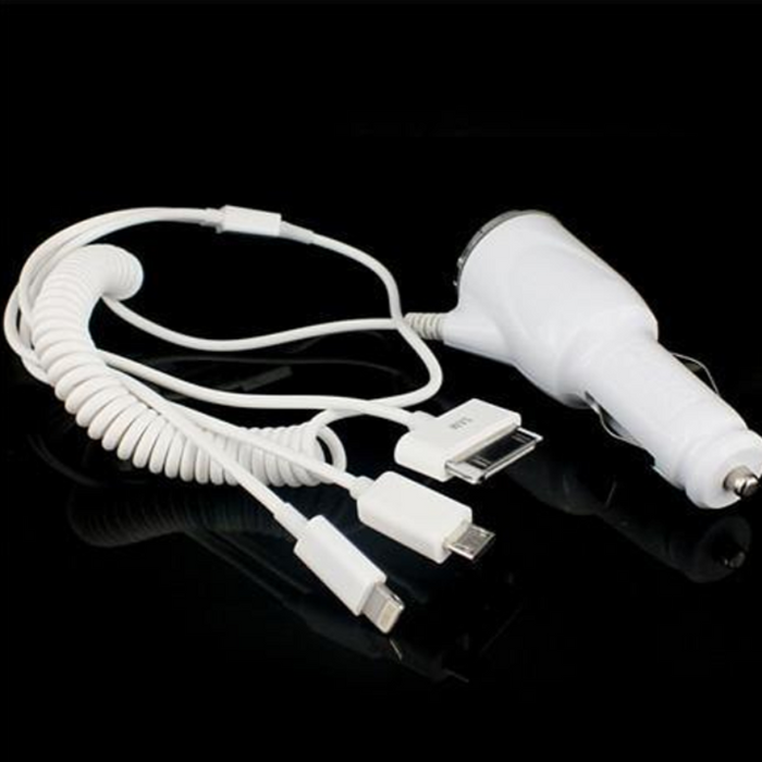 3 In 1 Car Charger Coil Cable Adapter - FREE SHIP DEALS