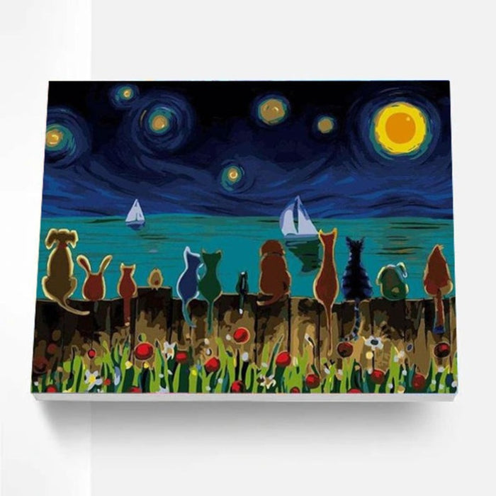 Paint By Numbers Kit - Cats at Night
