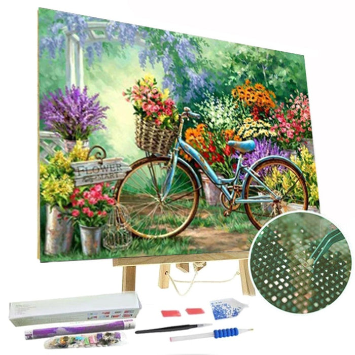 Paint By Diamonds Kit - Bicycle & Flowers 5D