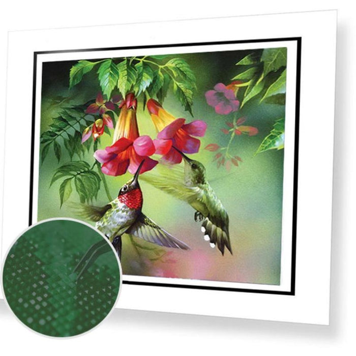 Paint By Diamonds Kit - Hummingbirds & Flowers 5D