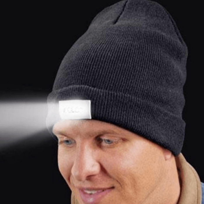Unisex Knitted Beanie With Built-In 5 LED Flashlight - FREE SHIP DEALS