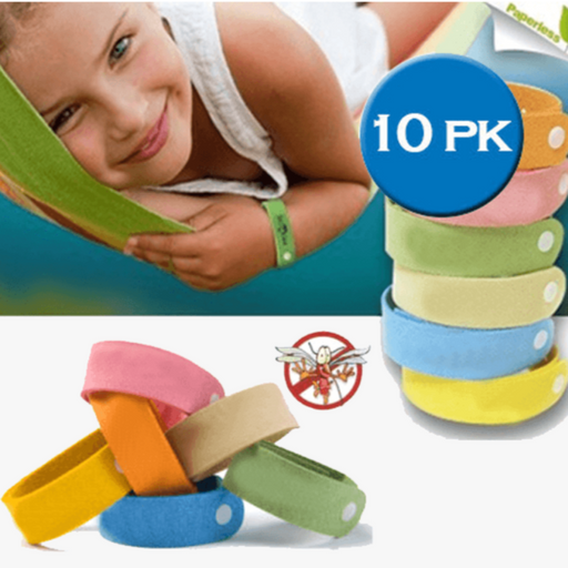 10 Pack Mosquito Bands - Assorted Colors - FREE SHIP DEALS