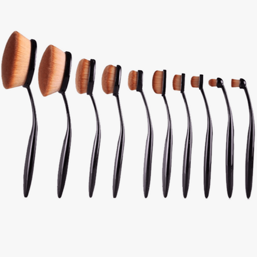 Vegan 10 Piece Oval Brush Set - FREE SHIP DEALS