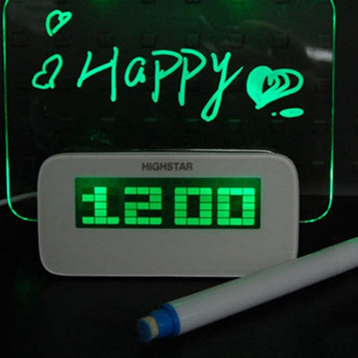 LED Fluorescent Message Board Digital Alarm Clock with 4 Port USB Hub - FREE SHIP DEALS