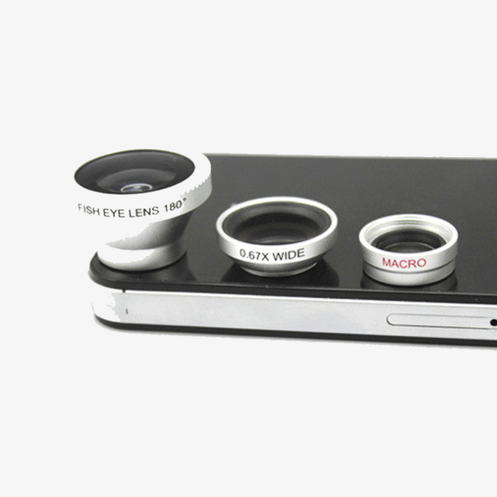 3-piece camera lens attachment set for iPhone or Android