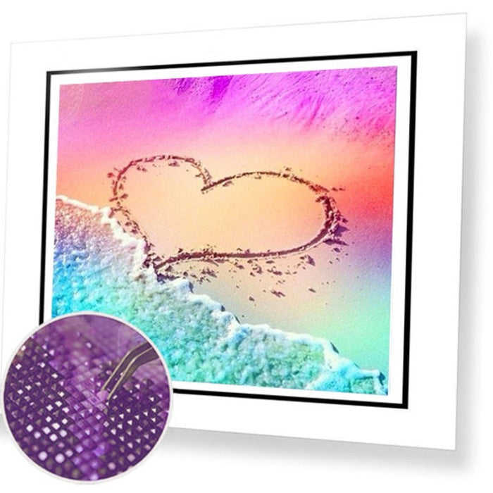 Paint By Diamonds Kit - Heart on Beach 5D
