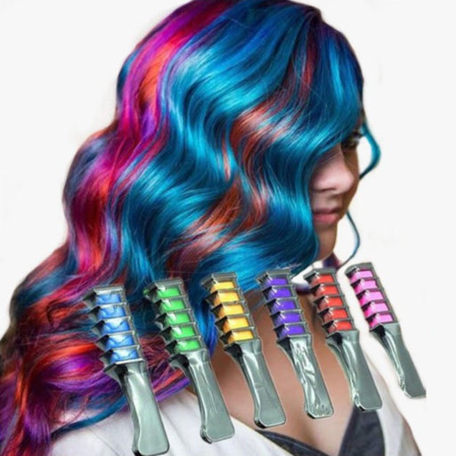 6pc Shimmer Hair Chalk Comb - FREE SHIP DEALS