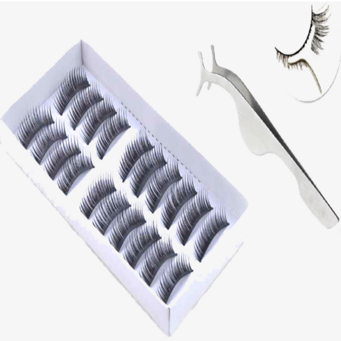 Natural False Eyelashes & Tweezer Set - FREE SHIP DEALS