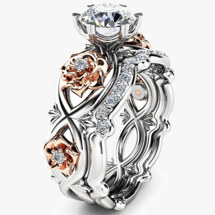 Floral Carved Crystal Ring 6