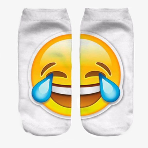 3D Laughing Emoji Fashion One Side Print Cotton Socks - FREE SHIP DEALS
